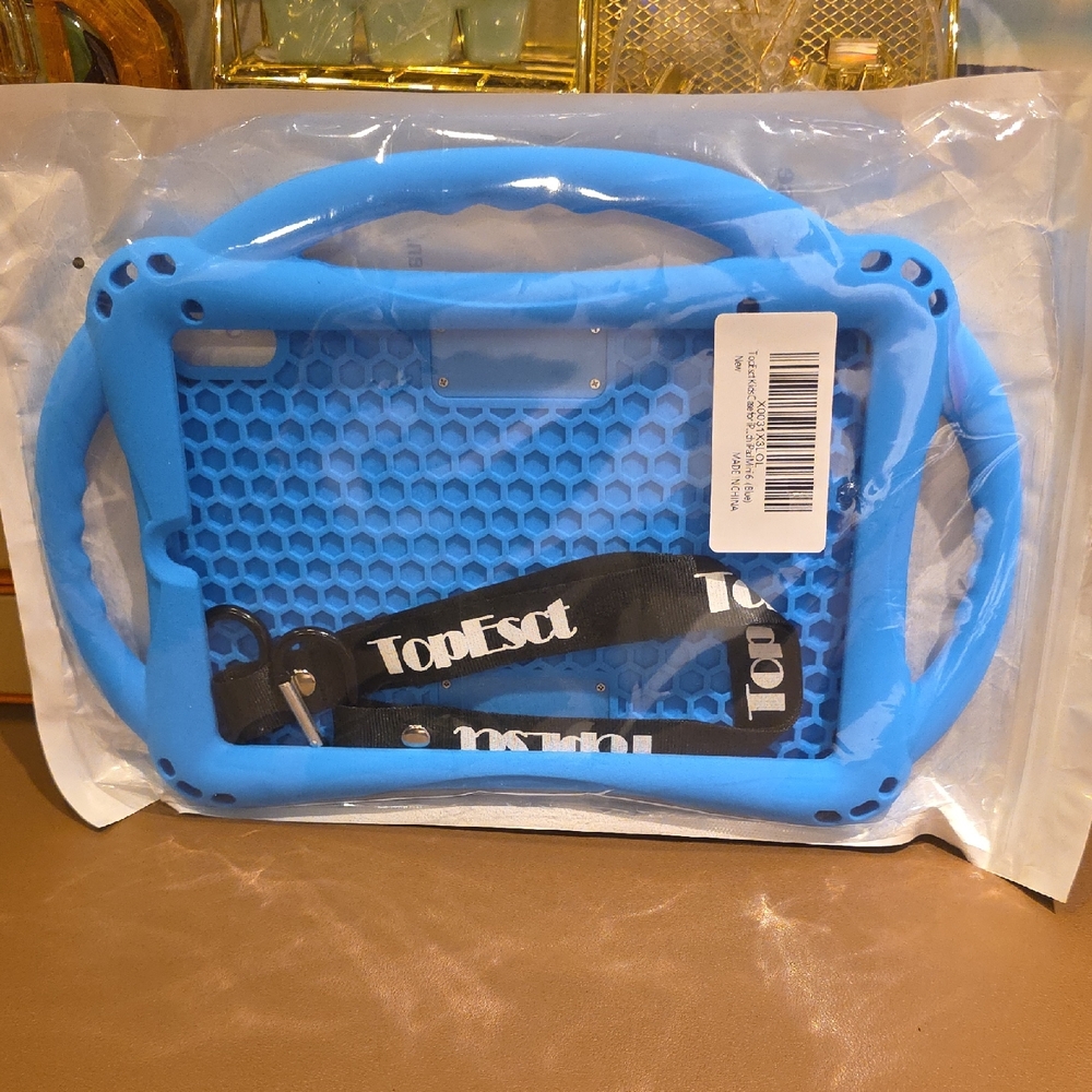 Blue Silicone Tablet Case with Handle and Strap